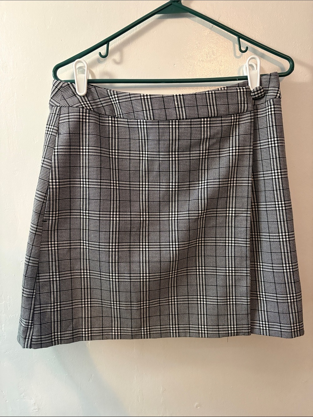 a new day Black & White Plaid A-Line Mini Skirt Size 12